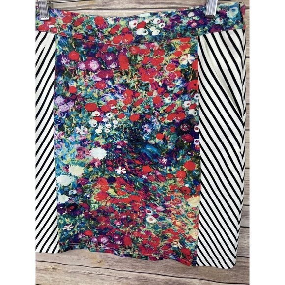 Anthropologie Tabitha Size 4 Spring Meadow Mixed Print Pencil Skirt Floral - Picture 4 of 12